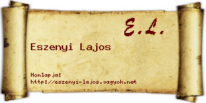 Eszenyi Lajos névjegykártya